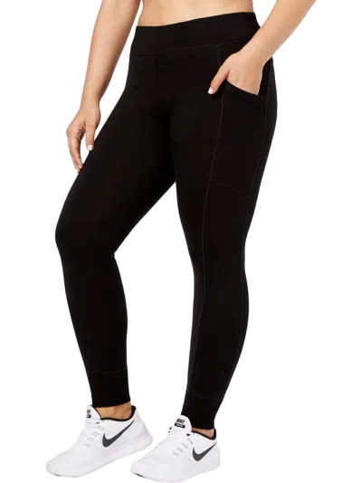 Shop Calvin Klein Performance Plus Womens Active Performance Athletic Leggings In Black