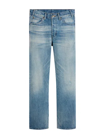 Shop Celine Kurt Denim Jeans With Morning Light Wash In Blue