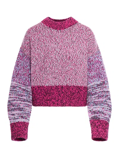 Shop Loewe Wool Sweater In Pink & Purple