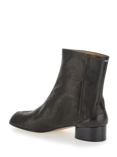 Shop Maison Margiela 'tabi' Black Ankle Boots In Leather Woman