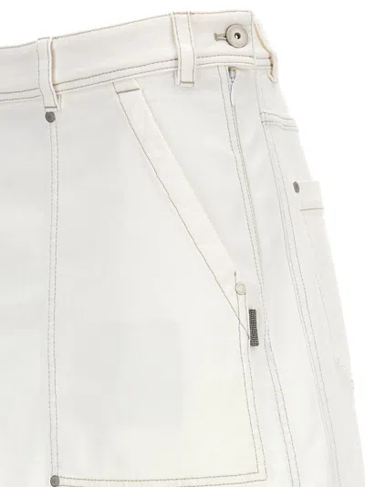 Shop Brunello Cucinelli 'monile' Skirt In White
