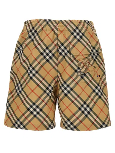 Shop Burberry Check Bermuda Shorts In Beige