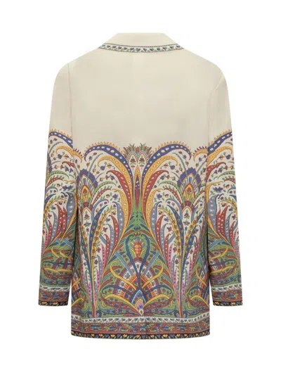 Shop Etro Abstract Floral Print Jacket In Multicolor