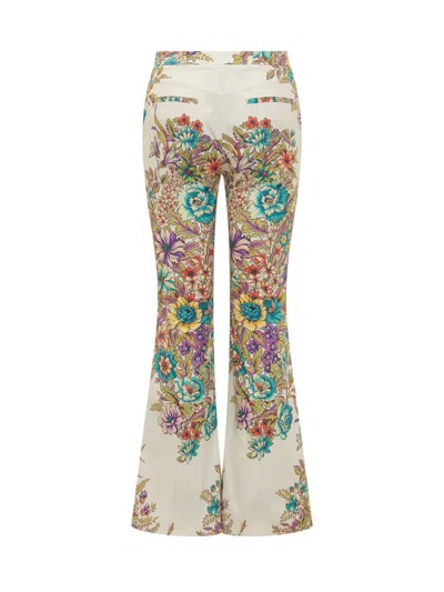 Shop Etro Bouquet Pants In Multicolor