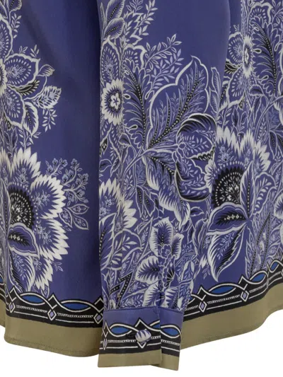 Shop Etro Crepe De Chine Bouquet Bandana Shirt In Blue