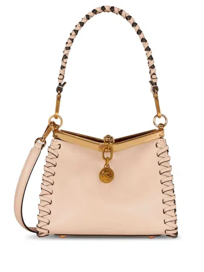 Shop Etro Iconic Vela Mini Leather Bag In Pink