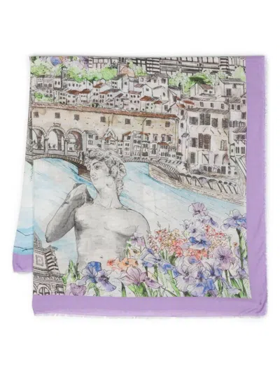 Shop Faliero Sarti Wonder Lightweight Scarf In Cotton And Cashmere Blend In Multicolour