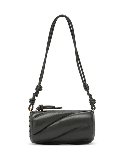 Shop Fiorucci Mella Leather Shoulder Bag In Marshmallow Shape In Black