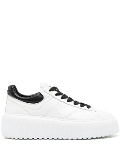 Shop Hogan ' H-stripes' In Leather Sneakers In White