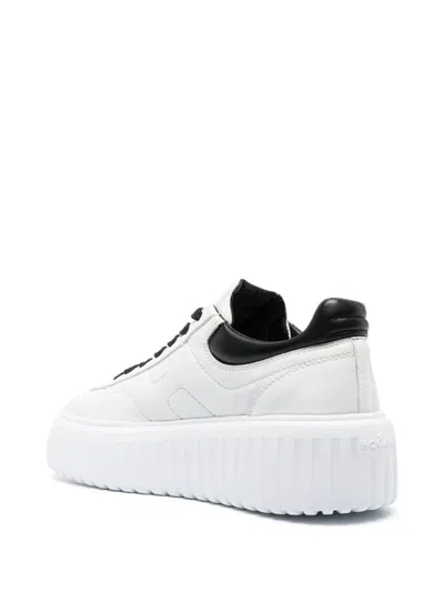 Shop Hogan ' H-stripes' In Leather Sneakers In White