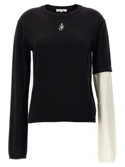 Shop Jw Anderson J.w. Anderson Removable Sleeve Sweater In White/black