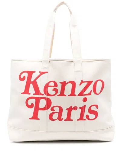Shop Kenzo Large Tote Bag Bags In Nude & Neutrals
