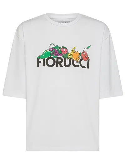 Shop Fiorucci Cotton T-shirt With Fruit Print And Logo In White