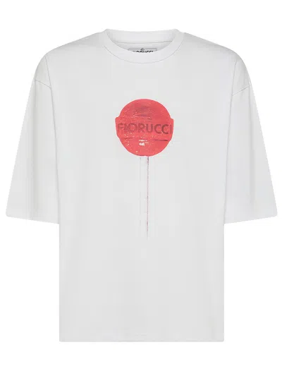 Shop Fiorucci Cotton T-shirt With Lollipop Print In White