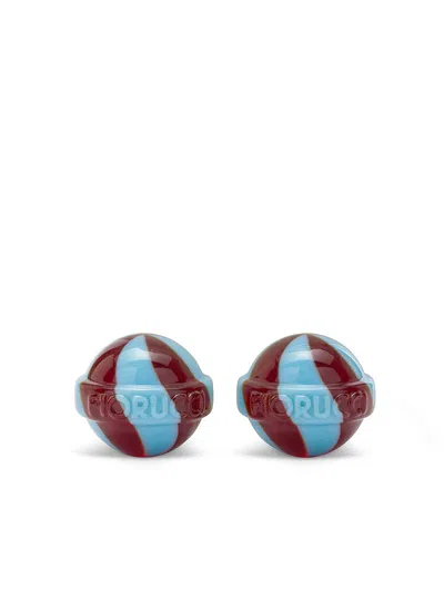 Shop Fiorucci Mini Lollipop Earcuff Earrings In Resin In Rosso E Blu