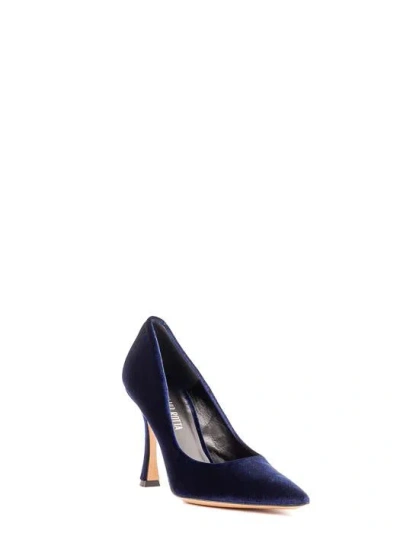Shop Guglielmo Rotta Andy Suede Pointed Toe Décolleté In Blue