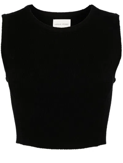 Shop Loulou Studio Cropped Top Clothing In Black