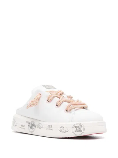 Shop Premiata Belle 6795 Leather Mules With Laces In White