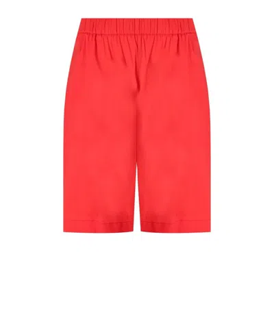 Shop Max Mara Beachwear Oliveto Coral Bermuda Shorts In Red