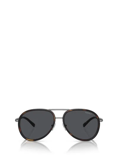 Shop Versace Eyewear Sunglasses In Havana