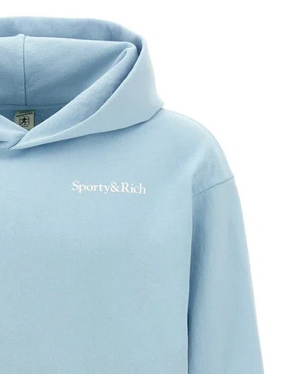 Shop Sporty And Rich Sporty & Rich 'eat More Veggies' Hoodie In Blue