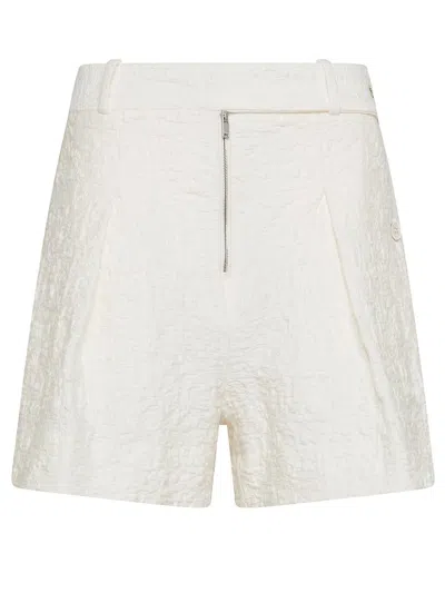 Shop Jil Sander High-waisted Structured Cotton Shorts In Cream