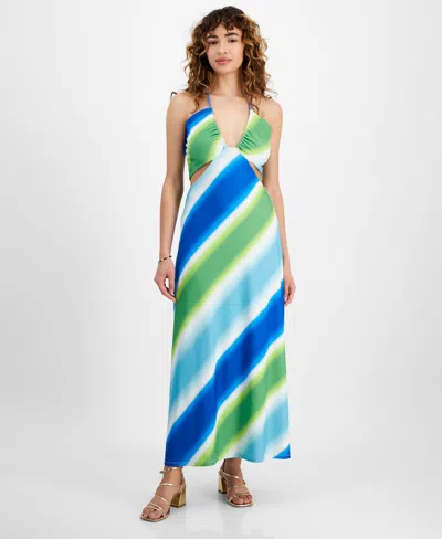 Shop Rachel Rachel Roy Women's Willow Side-cutout V-neck Dress In Ombre Stripe