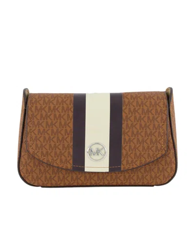 Shop Michael Kors Women's Logo Belt Bag With Stripe In Luggage
