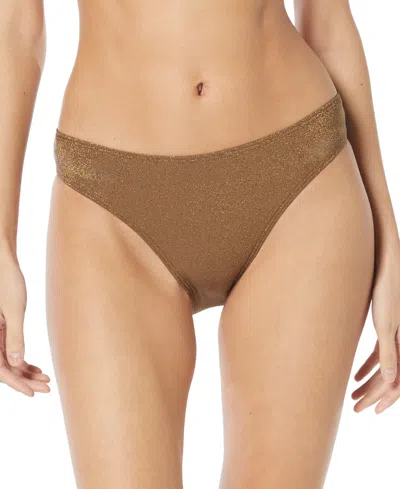 Shop Vince Camuto Women's High-cut Bikini Bottoms In Bronze