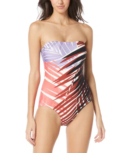 Shop Vince Camuto Women's Printed Bandaeu One-piece Swimsuit In Multi