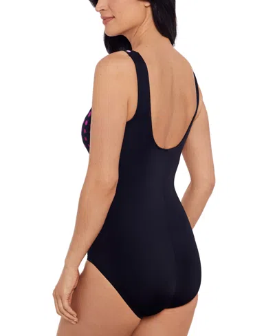 Shop Swim Solutions Women's Dotted Tank One-piece Swimsuit In Pink  Black