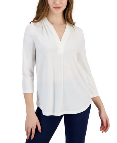 Shop Jm Collection Petite Solid Ity Top, Created For Macy's In Neo Natural