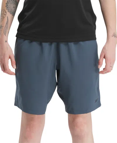 Shop Reebok Men's Regular-fit Moisture-wicking 9" Woven Drawstring Shorts In Hoops Blue