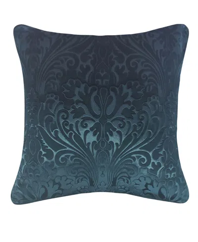 Shop Ediehome Embossed Velvet Decorative Pillow In Turquoise