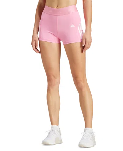 Shop Adidas Originals Women's Hyperglam High-rise Training Shorts In Bliss Pink,white