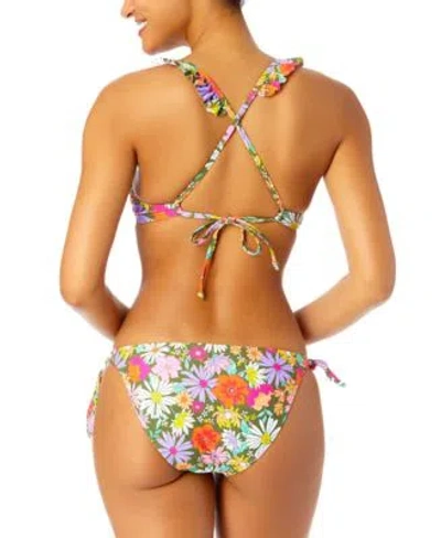 Shop Salt + Cove Salt Cove Juniors Ruffle Strap Push Up Bikini Top Side Tie Bottoms In Multi