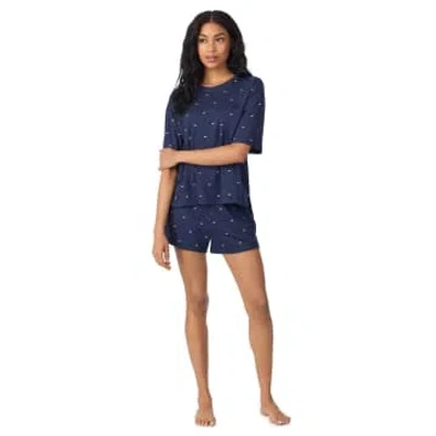 Shop Silks Dkny City Lights Tee And Boxer Set In Navy In Blue