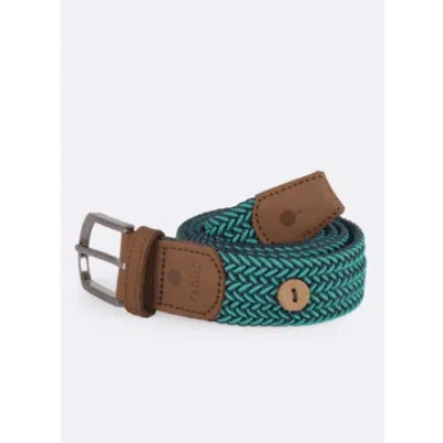 Shop Faguo Belt Synthetic Woven In Navy + Mint Green From In Blue