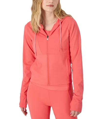 Shop Champion Women's Soft Touch Zip-front Hooded Jacket In High Tide Coral
