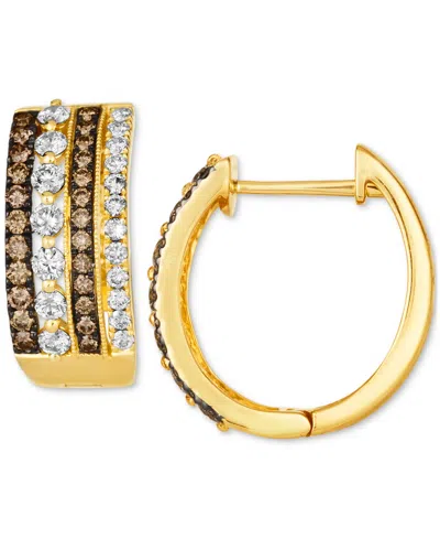 Le Vian Chocolate Diamond & Nude Diamond Multirow Small Hoop Earrings (1-1/4 Ct. T.w.) In 14k Gold, 0.7" (al In Rose Gold