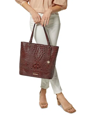 Shop Brahmin Ezra Melbourne Embossed Large Leather Tote In Homegrown