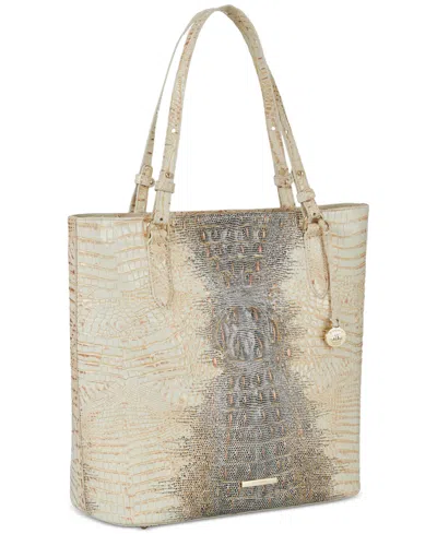 Shop Brahmin Ezra Melbourne Embossed Large Leather Tote In Homegrown
