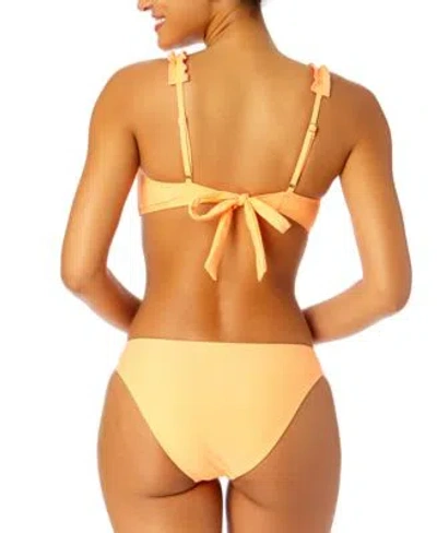Shop Salt + Cove Salt Cove Juniors Ruffle Strap Tie Back Bikini Top High Leg Bikini Bottoms Created For Macys In Peach