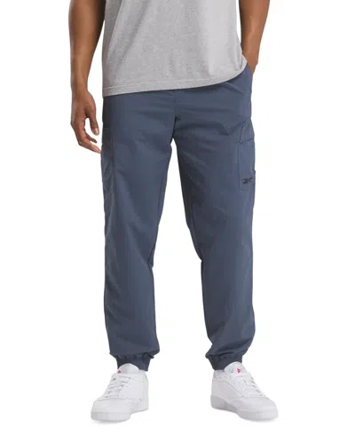 Shop Reebok Men's Regular-fit Uniform Cargo Pants In East Coast Blue Gry