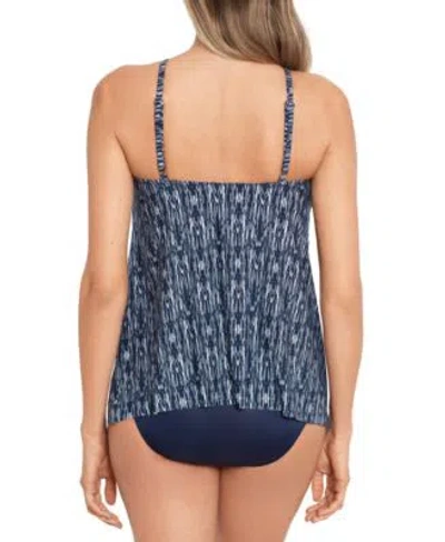 Shop Miraclesuit Silver Shore Peephole Tankini Top High Waist Bottoms In Black