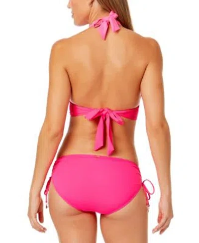 Shop Anne Cole Womens Solid Banded Halter Bikini Top Ruched Side Bikini Bottoms In Purple Heather