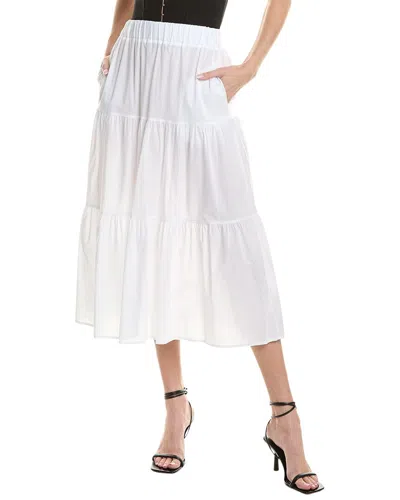 Shop Alpha Studio Tiered Maxi Skirt In White