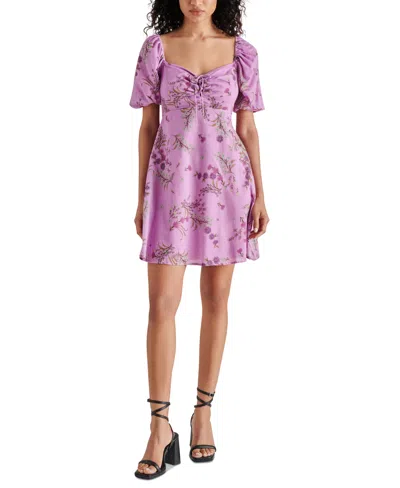 Shop Steve Madden Women's Violeta Sweetheart-neck Mini Dress In Purple
