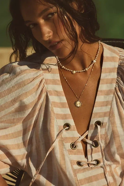 Anthropologie Shades Of Sea Triple-layer Necklace In White