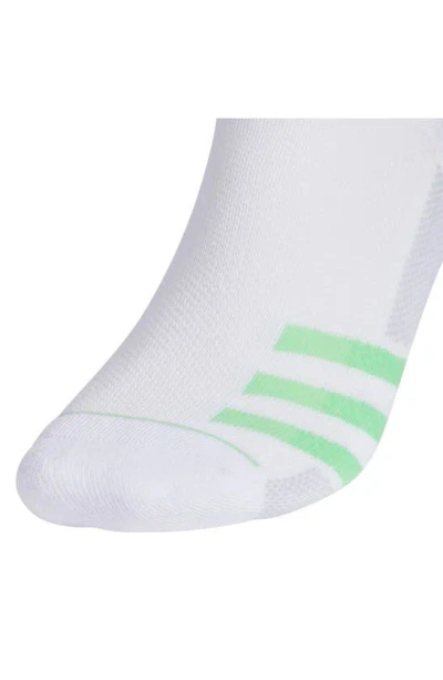 Shop Adidas Originals 3-pack Superlite Low Cut Socks In White/ Green Spark/ Blue Burst